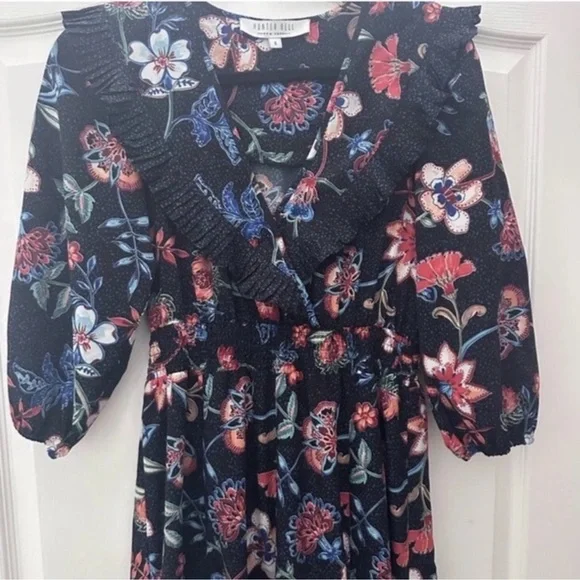 HUNTER BELL Navy Floral Maxi Dress S - Picture 4 of 8